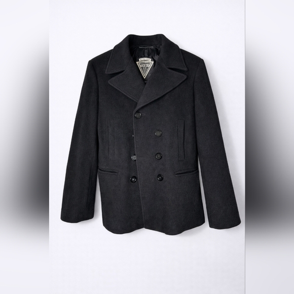 Marvin Richards Jackets & Blazers - Vintage Marvin Richards Black Wool Peacoat Women’s Size 14 Double Breasted Jacke
